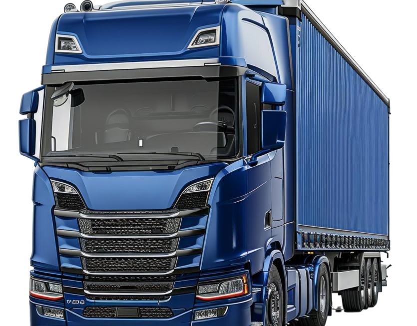 blue-modern-truck-gray-background-with-shadow-ground