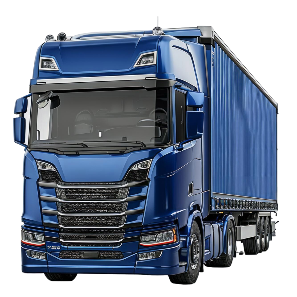 blue-modern-truck-gray-background-with-shadow-ground